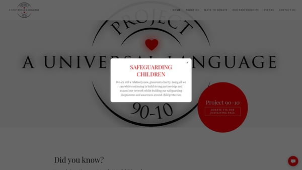 Screenshot of the Project 90-10 website