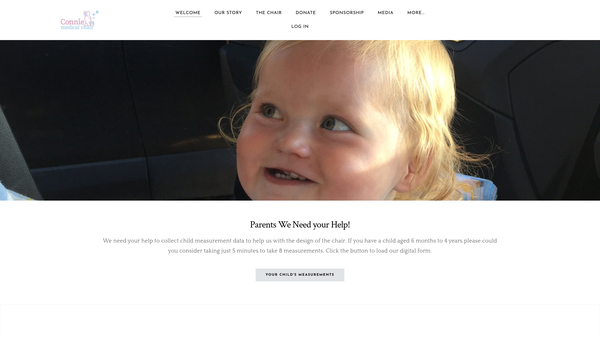 Screenshot of the Connie Medical Chair website