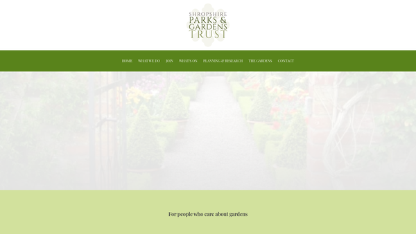 Screenshot of the Shropshire Parks And Gardens Trust website