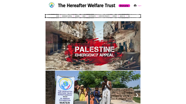 Screenshot of the The Hereafter Welfare Trust website