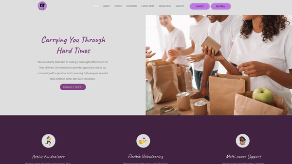 Screenshot of the Jade's Bags website
