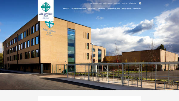 Screenshot of the Ada Lovelace Parent Teacher Association website