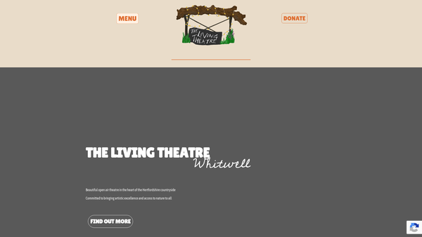 Screenshot of the The Living Theatre Whitwell website