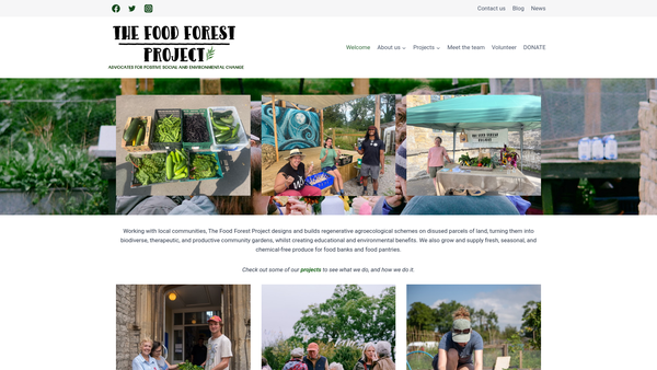 Screenshot of the The Food Forest Project website