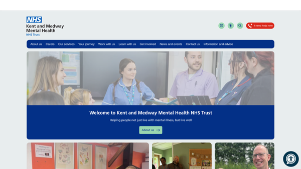 Screenshot of the Kent & Medway Mental Health NHS Trust Charitable Fund website