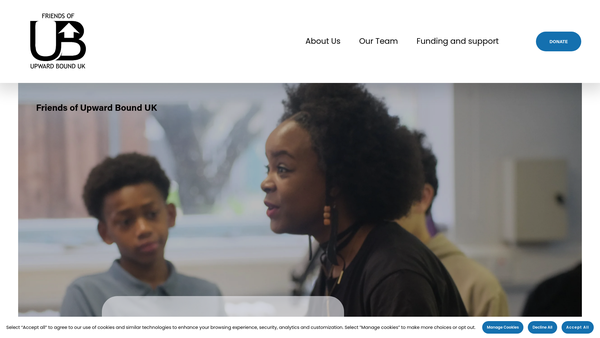 Screenshot of the Friends Of Upward Bound UK website