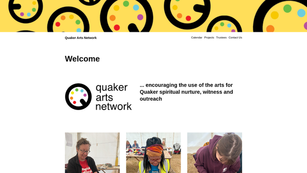Screenshot of the Quaker Arts Network website