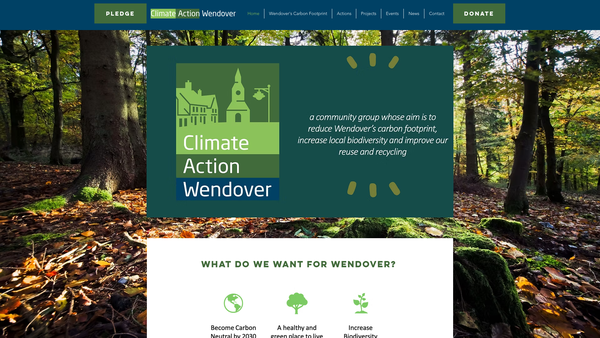 Screenshot of the Climate Action Wendover website