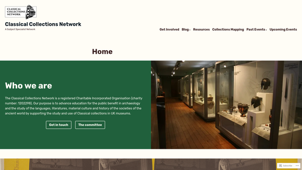 Screenshot of the Classical Collections Network website