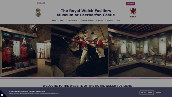 Screenshot of the Royal Welch Fusiliers Regimental Museum Trust Ltd website