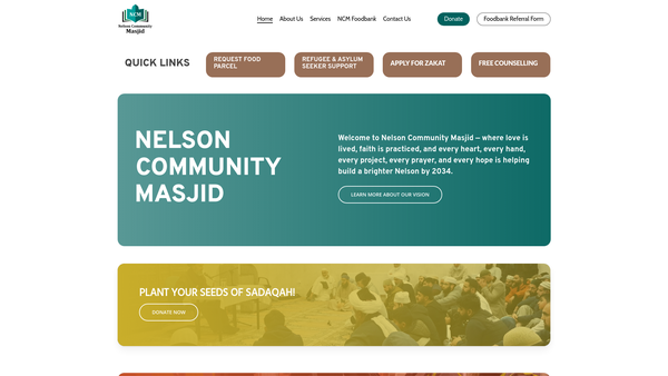Screenshot of the Nelson Community Trust website