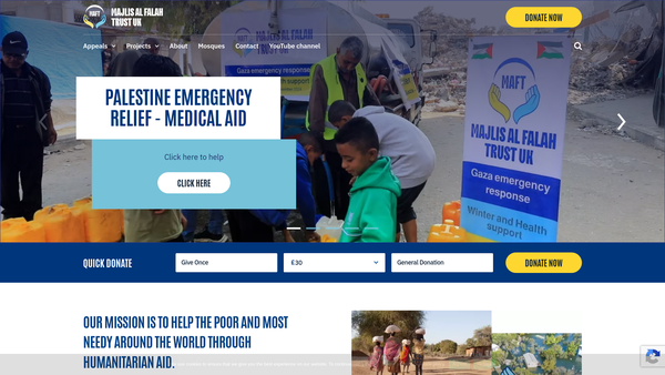 Screenshot of the Majlis Al-Falah Trust (UK) website