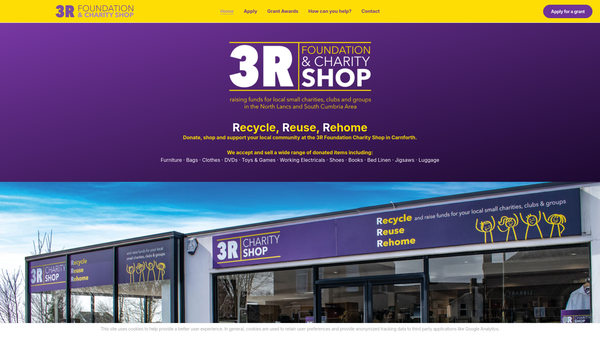 Screenshot of the 3r Foundation website