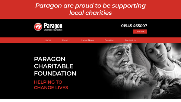 Screenshot of the The Paragon Charitable Foundation website