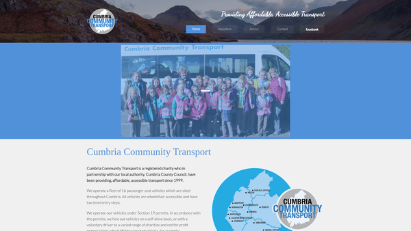 Screenshot of the Cumbria Community Transport website