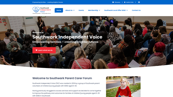 Screenshot of the Southwark Independent Voice website