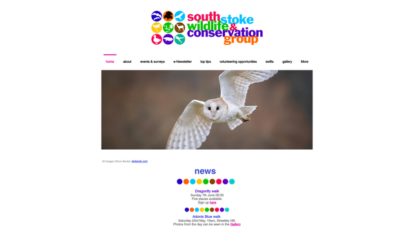 Screenshot of the South Stoke Wildlife & Conservation Group website