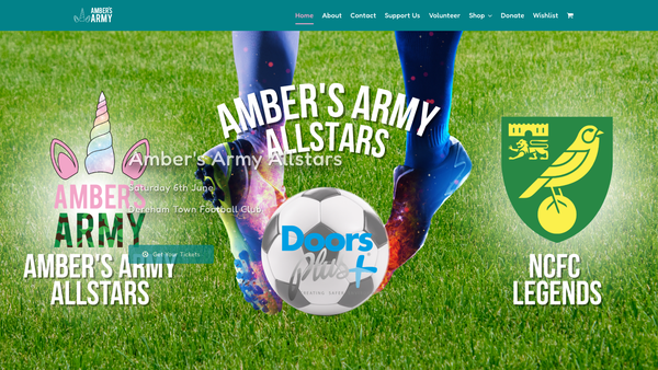 Screenshot of the Amber's Army website