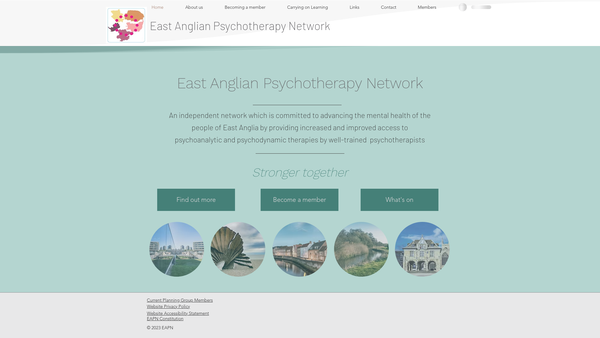 Screenshot of the East Anglian Psychotherapy Network website
