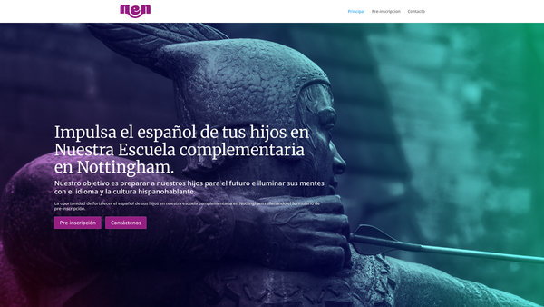 Screenshot of the Nuestra Escuela Nottingham website