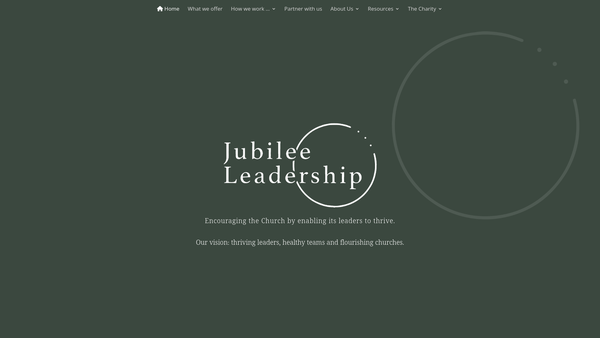 Screenshot of the Jubilee Leadership website