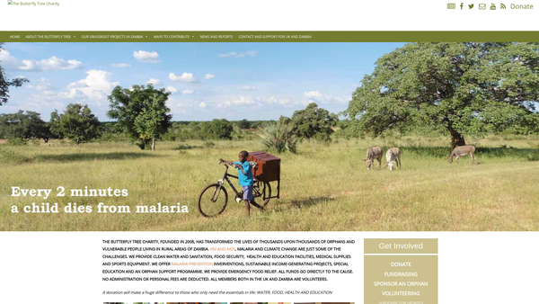 Screenshot of the The Butterfly Tree website