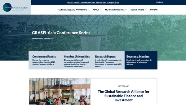 Screenshot of the Global Research Alliance For Sustainable Finance And Investment website