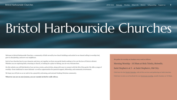 Screenshot of the The Parochial Church Council Of The Ecclesiastical Parish Of Holy Trinity And Saint Stephen's, Bristol website