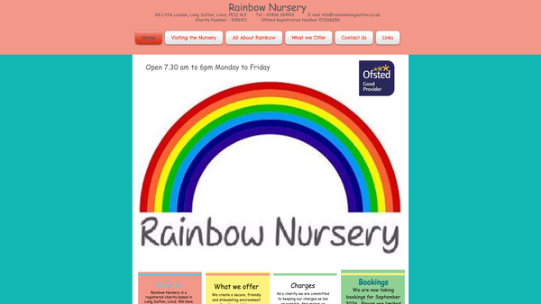 Screenshot of the Rainbow Nursery (Long Sutton) website