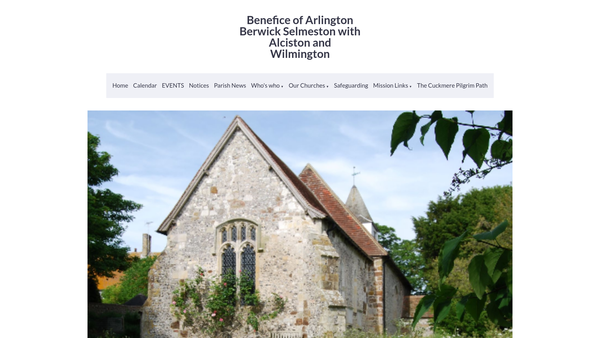 Screenshot of the Arlington Parochial Church Council website