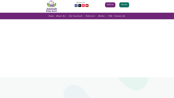Screenshot of the Josimah Baby Bank website