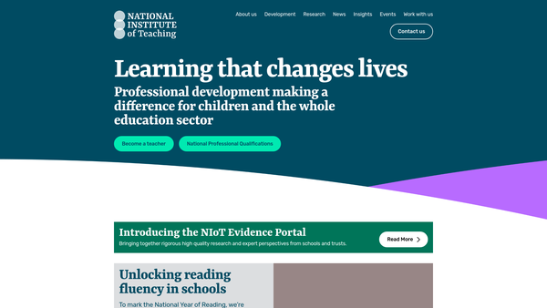 Screenshot of the School-Led Development Trust website