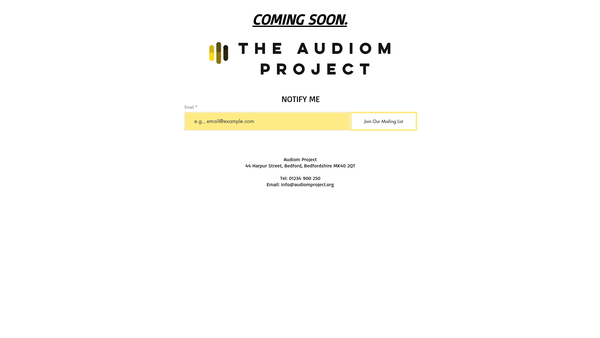 Screenshot of the Audiom Project website