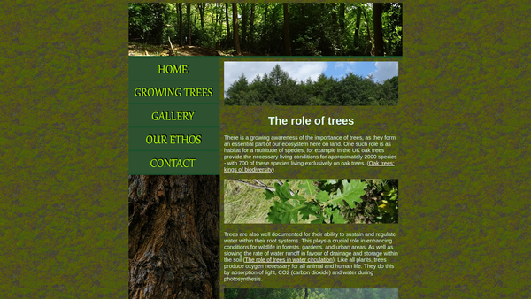 Screenshot of the Treehearted website