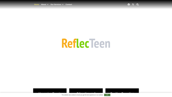 Screenshot of the Reflecteen website