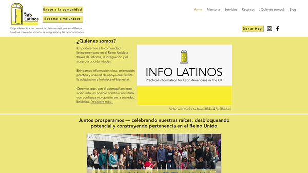 Screenshot of the Info Latinos website