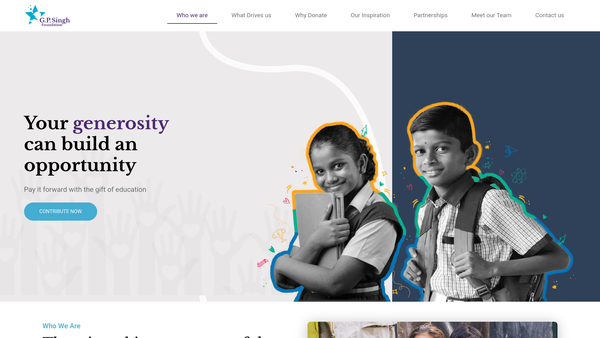 Screenshot of the GP Singh Foundation website