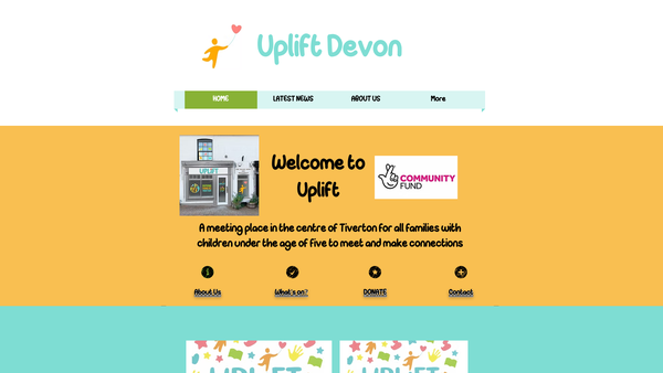 Screenshot of the Uplift (Devon) website