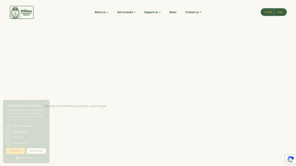 Screenshot of the The Wombles Community Charity website