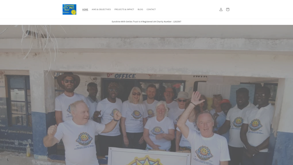 Screenshot of the Sunshine With Smiles Trust website