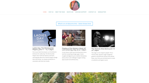 Screenshot of the Winchcombe Arts & Community Hub website