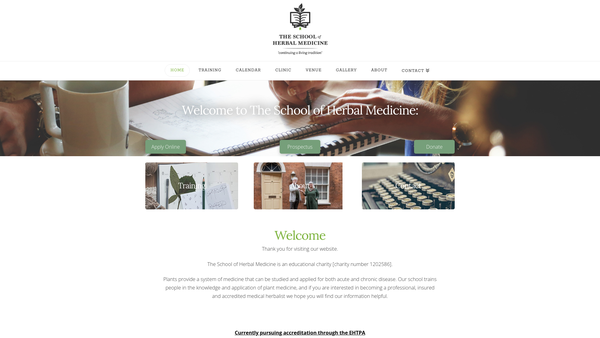 Screenshot of the The School Of Herbal Medicine website