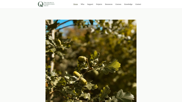 Screenshot of the The Quercus Conservation Trust website