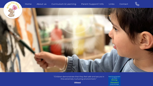 Screenshot of the Briary Pre-School website