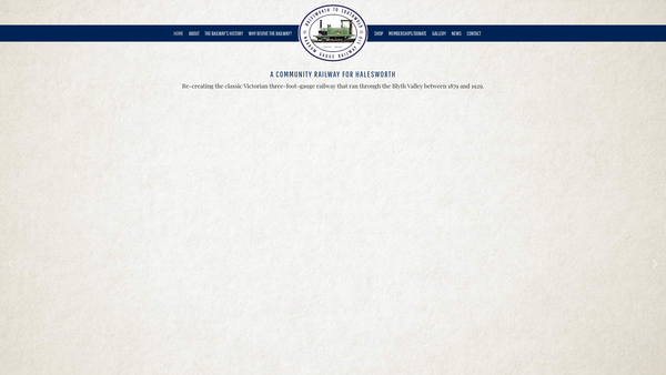 Screenshot of the Halesworth To Southwold Narrow Gauge Railway CIO website