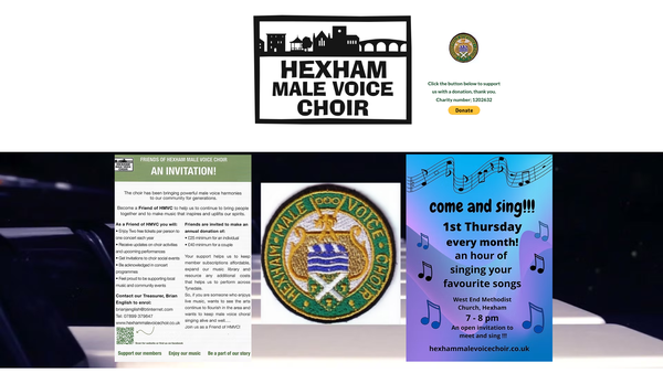 Screenshot of the The Hexham Male Voice Choir website