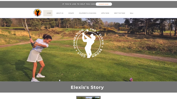 Screenshot of the The Elexis Brown Golf Foundation website