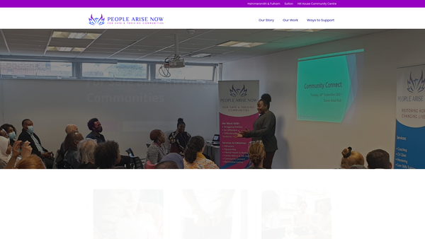 Screenshot of the People Arise Now website