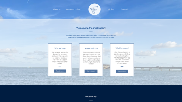 Screenshot of the The Small Society website