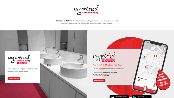 Screenshot of the My Period Ltd website